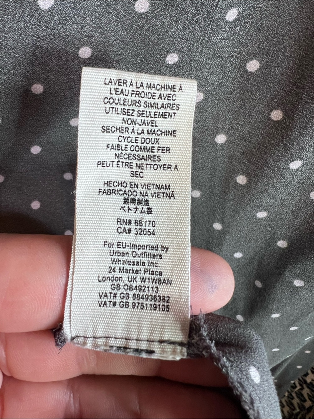FREE PEOPLE Hi/Lo Gray Dotted Button Front Boho Workwear Swing Blouse, S - Picture 14 of 16